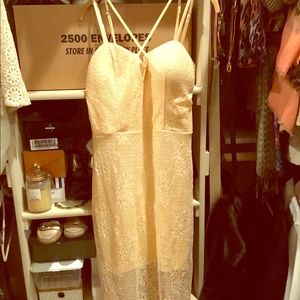 Yellow lace midi